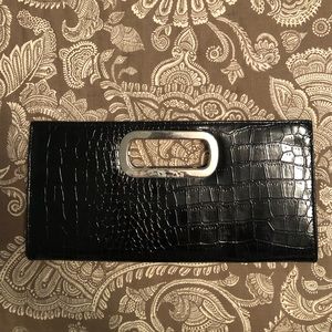 Faux leather clutch